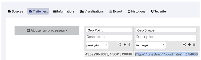 Copier le champ Geo Shape dans le champ geometry