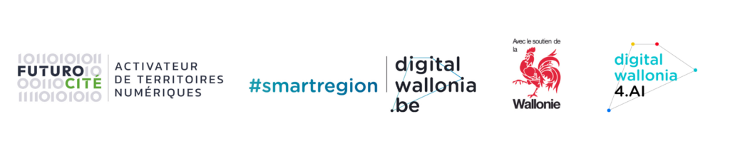 Logos des organisateurs de Smart Gov 2023 : FuturoCité, Digital Wallonia, Région Wallonne