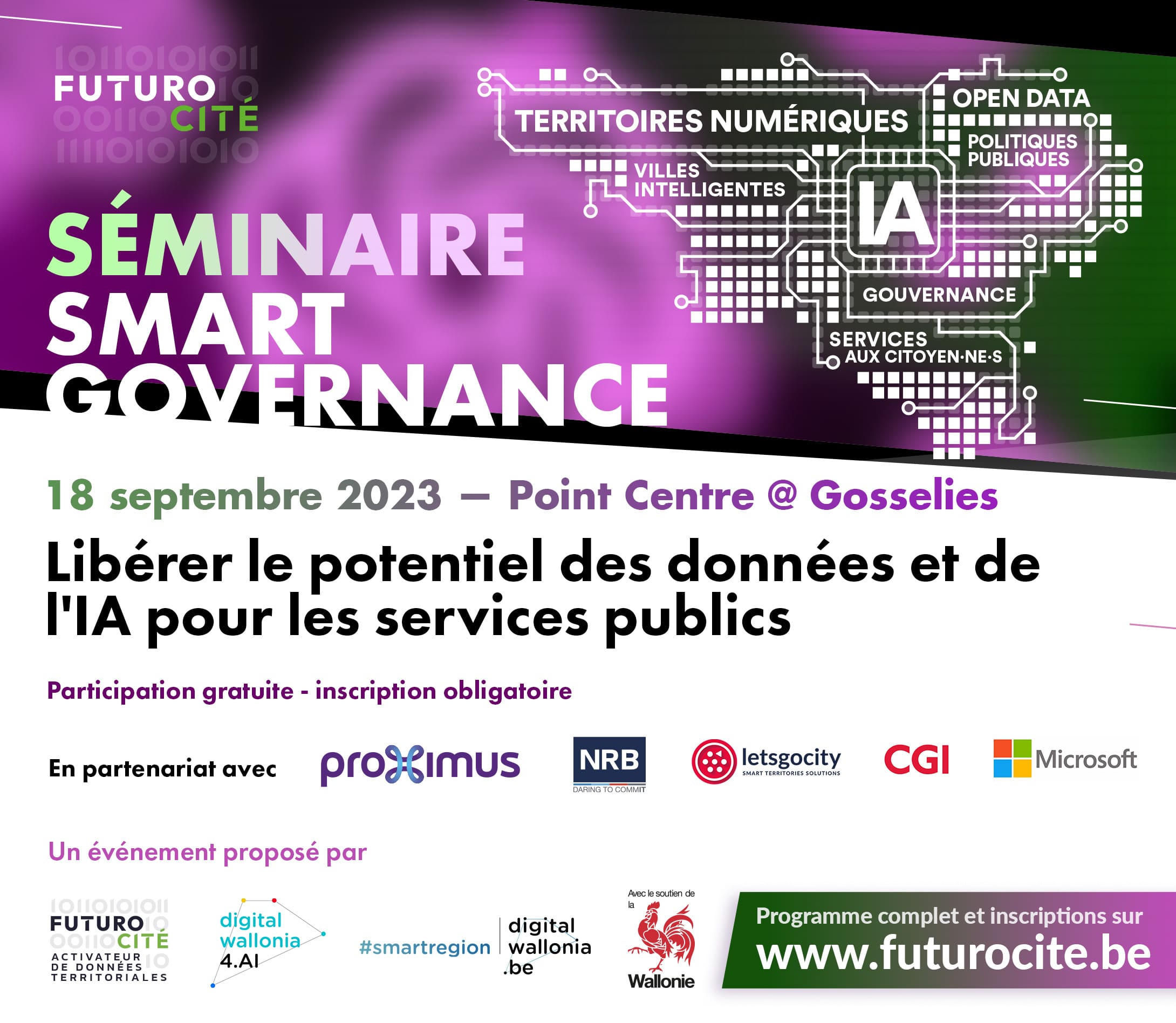 Affiche Séminaire SmartGov2023 avec partenaires